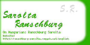 sarolta ranschburg business card
